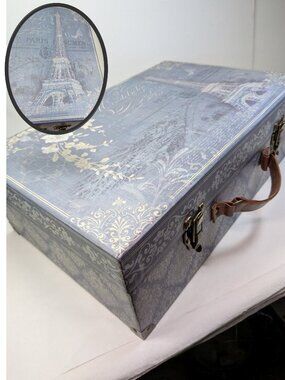 Punch Studio Paris France Suitcase Decor Box Metal Hardware Cottagecore